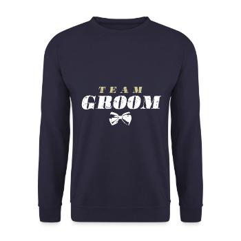 Citation de mariage du marié de l’équipe - Sweat-shirt Unisexe - marine - Devant - Alina (178cm) & Michal (187cm)