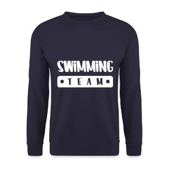 Swimming Team - Unisex Sweatshirt - navy - Front - Alina (178cm) & Michal (187cm)