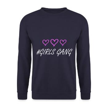 Girls Gang Girls Team Heart Love - Unisex Sweatshirt - navy - Front - Alina (178cm) & Michal (187cm)