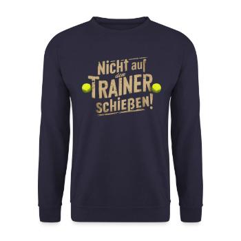 Tennis Shirt Trainer Trainershirt - Unisex Pullover - Navy - Vorne - Alina (178cm) & Michal (187cm)
