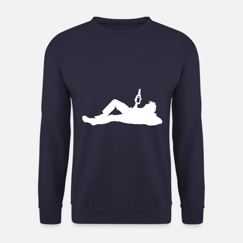 Drinking Bier Silhouette - Unisex Pullover - Navy