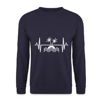 palme insel Puls - Unisex Pullover - Navy - Vorne - Alina (178cm) & Michal (187cm)