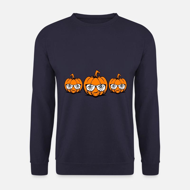 Halloween Kürbis Gesicht - Unisex Pullover - Navy