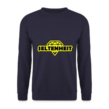 Seltenheit Diamant Spruch Motto - Unisex Pullover - Navy - Vorne - Alina (178cm) & Michal (187cm)