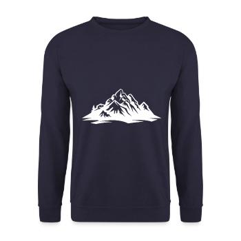 Berge symbol silhouette Natur - Unisex Pullover - Navy - Vorne - Alina (178cm) & Michal (187cm)