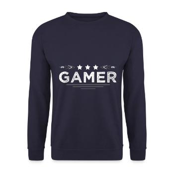 Gamer Beruf - Unisex Pullover - Navy - Vorne - Alina (178cm) & Michal (187cm)