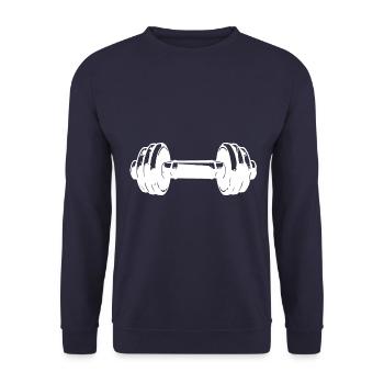Dumbbell Gym Symbol Workout - Sweat-shirt Unisexe - marine - Devant - Alina (178cm) & Michal (187cm)