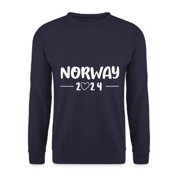 Norvège 2024 Heart Trip - Sweat-shirt Unisexe - marine - Devant - Alina (178cm) & Michal (187cm)