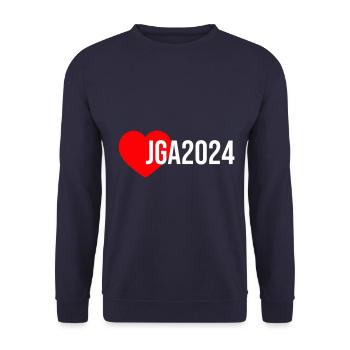 Bachelor Party 2024 Bachelor Party Heart - Unisex Sweatshirt - navy - Front - Alina (178cm) & Michal (187cm)