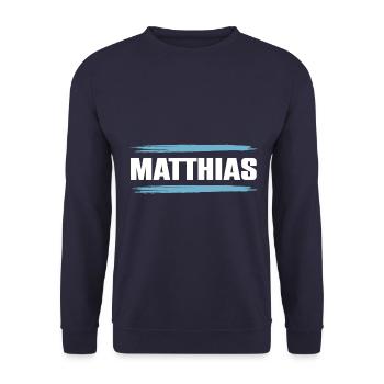 Matthias - Unisex Pullover - Navy - Vorne - Alina (178cm) & Michal (187cm)