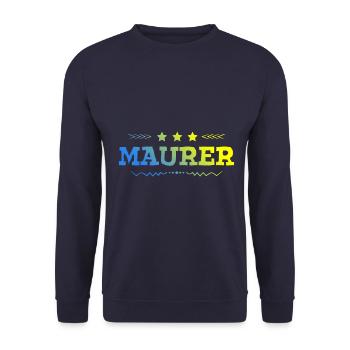 Maurer Beruf - Unisex Pullover - Navy - Vorne - Alina (178cm) & Michal (187cm)