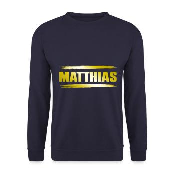 Matthias - Unisex Pullover - Navy - Vorne - Alina (178cm) & Michal (187cm)