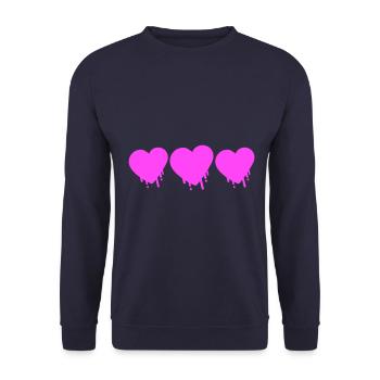 Hearts Love Symbol - Unisex Sweatshirt - navy - Front - Alina (178cm) & Michal (187cm)