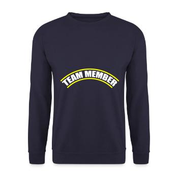 Team Mitglied - Unisex Pullover - Navy - Vorne - Alina (178cm) & Michal (187cm)