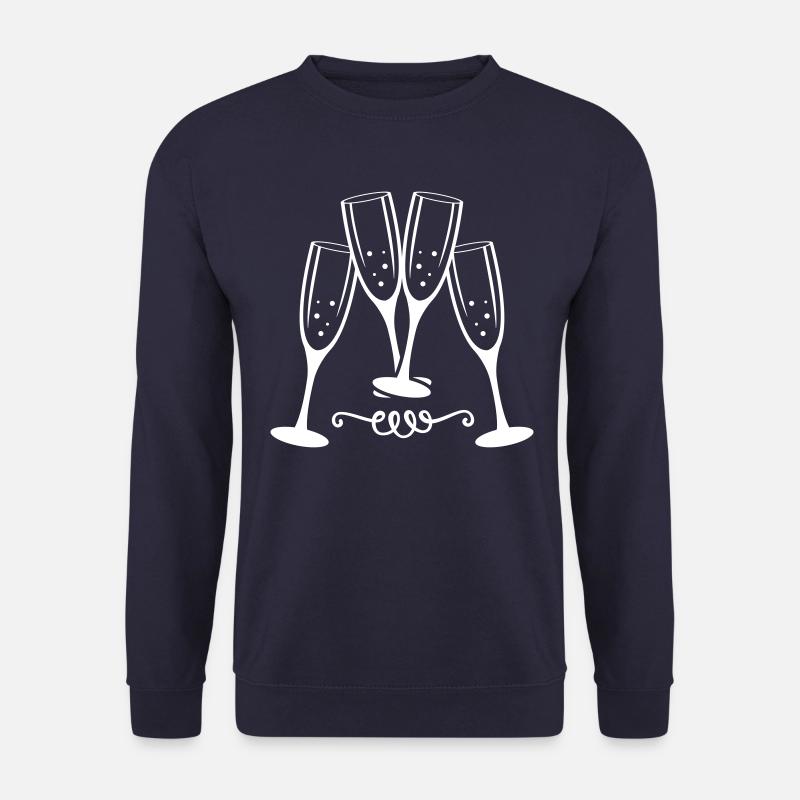 Rist champagneglas - Unisex sweater - marineblå