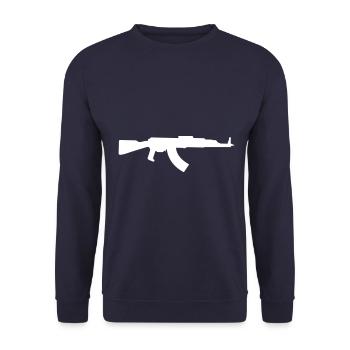 Gewehr icon symbol - Unisex Pullover - Navy - Vorne - Alina (178cm) & Michal (187cm)