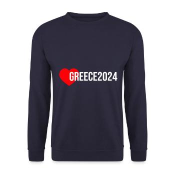 Greece 2024 Heart Holidays - Unisex Sweatshirt - navy - Front - Alina (178cm) & Michal (187cm)