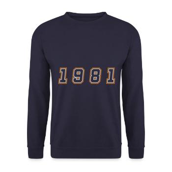 Numéro de l’année 1981 - Sweat-shirt Unisexe - marine - Devant - Alina (178cm) & Michal (187cm)