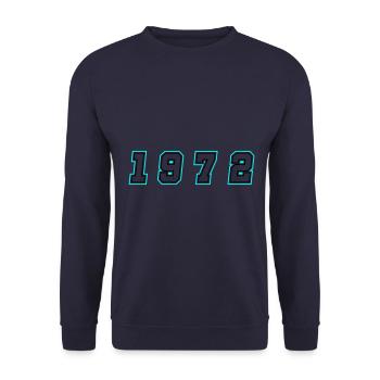 1972 Jahr Zahl - Unisex Pullover - Navy - Vorne - Alina (178cm) & Michal (187cm)