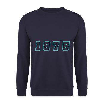 1975 Jahr Zahl - Unisex Pullover - Navy - Vorne - Alina (178cm) & Michal (187cm)