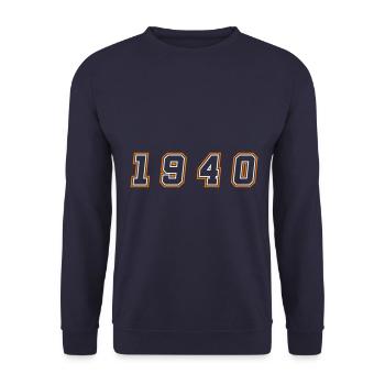 Numéro de l’année 1940 - Sweat-shirt Unisexe - marine - Devant - Alina (178cm) & Michal (187cm)
