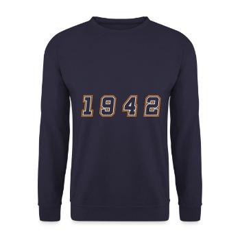 1942 Jahr Zahl - Unisex Pullover - Navy - Vorne - Alina (178cm) & Michal (187cm)