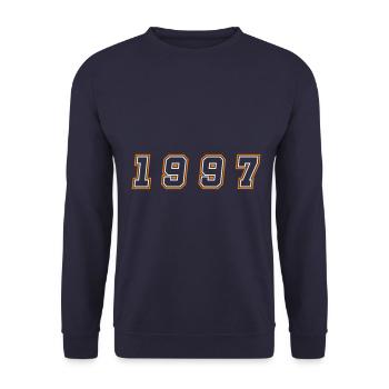 1997 Jahr Zahl - Unisex Pullover - Navy - Vorne - Alina (178cm) & Michal (187cm)