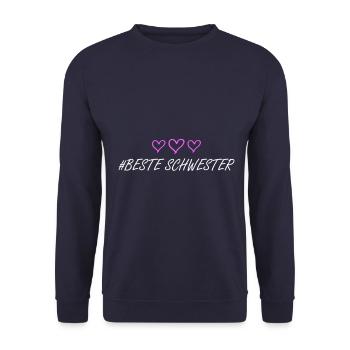 Best Sister Heart Love - Unisex Sweatshirt - navy - Front - Alina (178cm) & Michal (187cm)