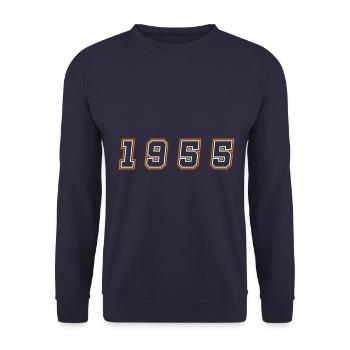 Numéro de l’année 1955 - Sweat-shirt Unisexe - marine - Devant - Alina (178cm) & Michal (187cm)