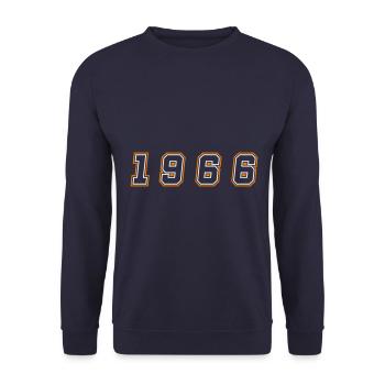 1966 Year Number - Unisex Sweatshirt - navy - Front - Alina (178cm) & Michal (187cm)