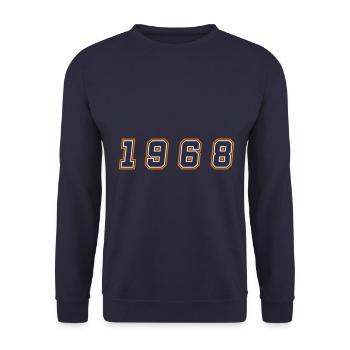 1968 Jahr Zahl - Unisex Pullover - Navy - Vorne - Alina (178cm) & Michal (187cm)