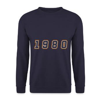Numéro de l’année 1980 - Sweat-shirt Unisexe - marine - Devant - Alina (178cm) & Michal (187cm)