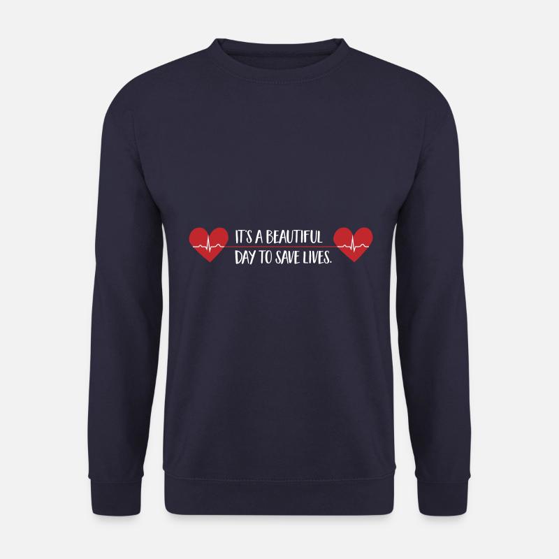 beautiful day to save lives - Unisex Pullover - Navy
