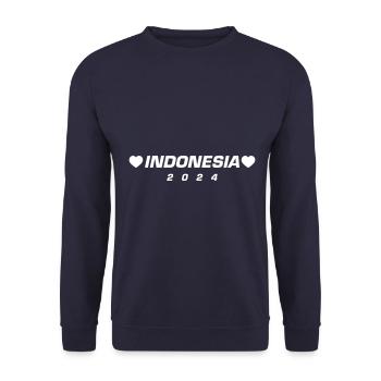 Indonésie 2024 Coeur - Sweat-shirt Unisexe - marine - Devant - Alina (178cm) & Michal (187cm)