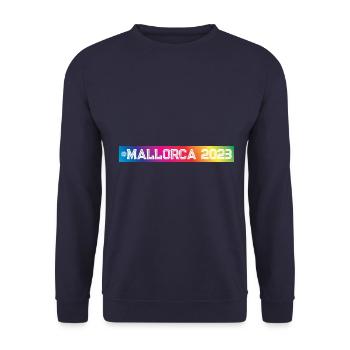 Mallorca 2023 Bunt - Unisex Pullover - Navy - Vorne - Alina (178cm) & Michal (187cm)