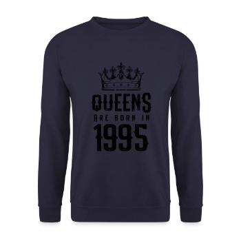 born in 1995 - Unisex Pullover - Navy - Vorne - Alina (178cm) & Michal (187cm)