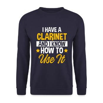 Klarinette musik - Unisex Pullover - Navy - Vorne - Alina (178cm) & Michal (187cm)