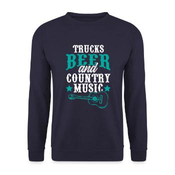 camions bière musique country - Sweat-shirt Unisexe - marine - Devant - Alina (178cm) & Michal (187cm)