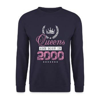 Queens born in 2000 - Unisex Pullover - Navy - Vorne - Alina (178cm) & Michal (187cm)