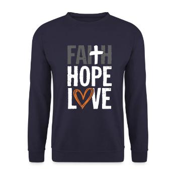 glaube hoffnung liebe - Unisex Pullover - Navy - Vorne - Alina (178cm) & Michal (187cm)