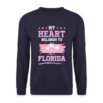 Dicton du cœur de la Floride - Sweat-shirt Unisexe - marine - Devant - Alina (178cm) & Michal (187cm)