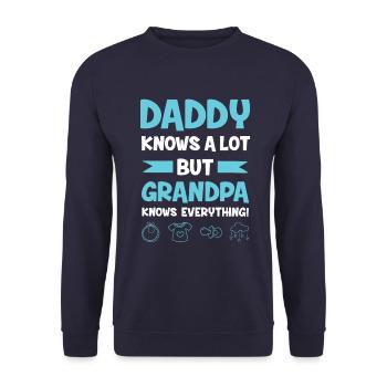 papa opa bébé - Sweat-shirt Unisexe - marine - Devant - Alina (178cm) & Michal (187cm)