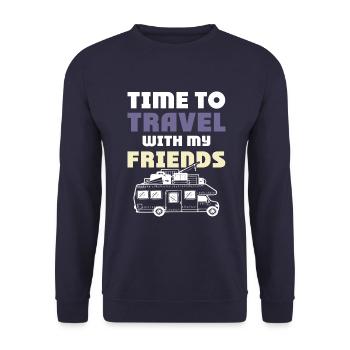 Travel with friends - Unisex Sweatshirt - navy - Front - Alina (178cm) & Michal (187cm)