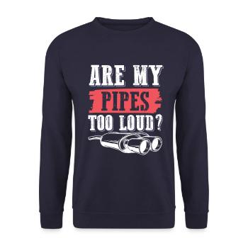 pipes moto - Sweat-shirt Unisexe - marine - Devant - Alina (178cm) & Michal (187cm)