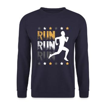 running run - Unisex Sweatshirt - navy - Front - Alina (178cm) & Michal (187cm)