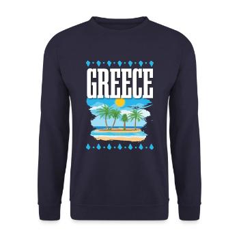 Greece - Unisex Sweatshirt - navy - Front - Alina (178cm) & Michal (187cm)