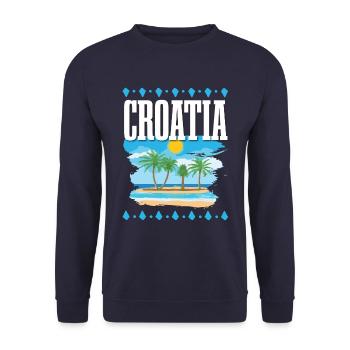Croatia - Unisex Pullover - Navy - Vorne - Alina (178cm) & Michal (187cm)
