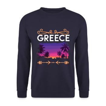 Greece - Unisex Sweatshirt - navy - Front - Alina (178cm) & Michal (187cm)