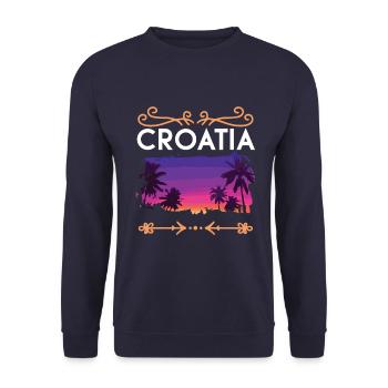 Croatia - Unisex Pullover - Navy - Vorne - Alina (178cm) & Michal (187cm)