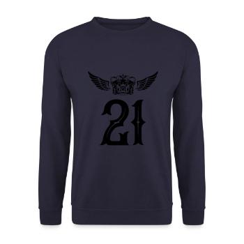 21 Number crown - Unisex Sweatshirt - navy - Front - Alina (178cm) & Michal (187cm)